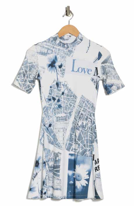 Desigual Love Print Short Sleeve Ribbed Dress