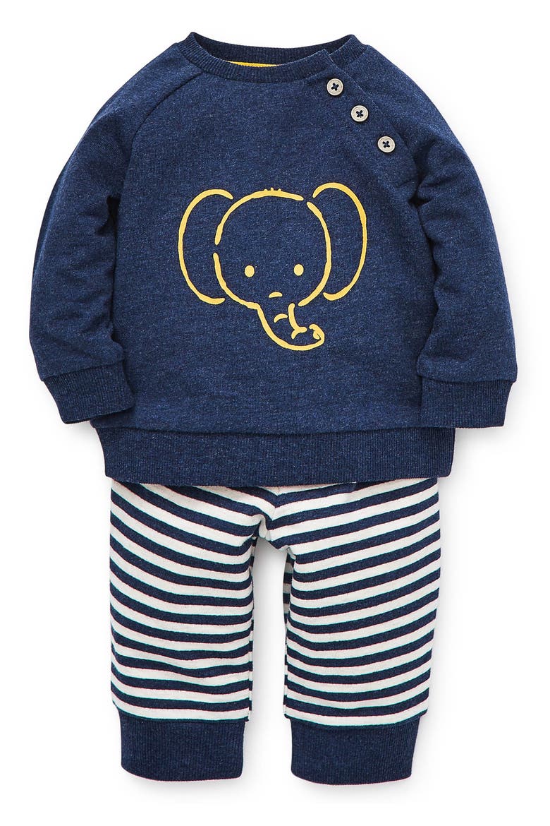 Elephant Sweatshirt & Pants Set, Alternate, color, BLUE