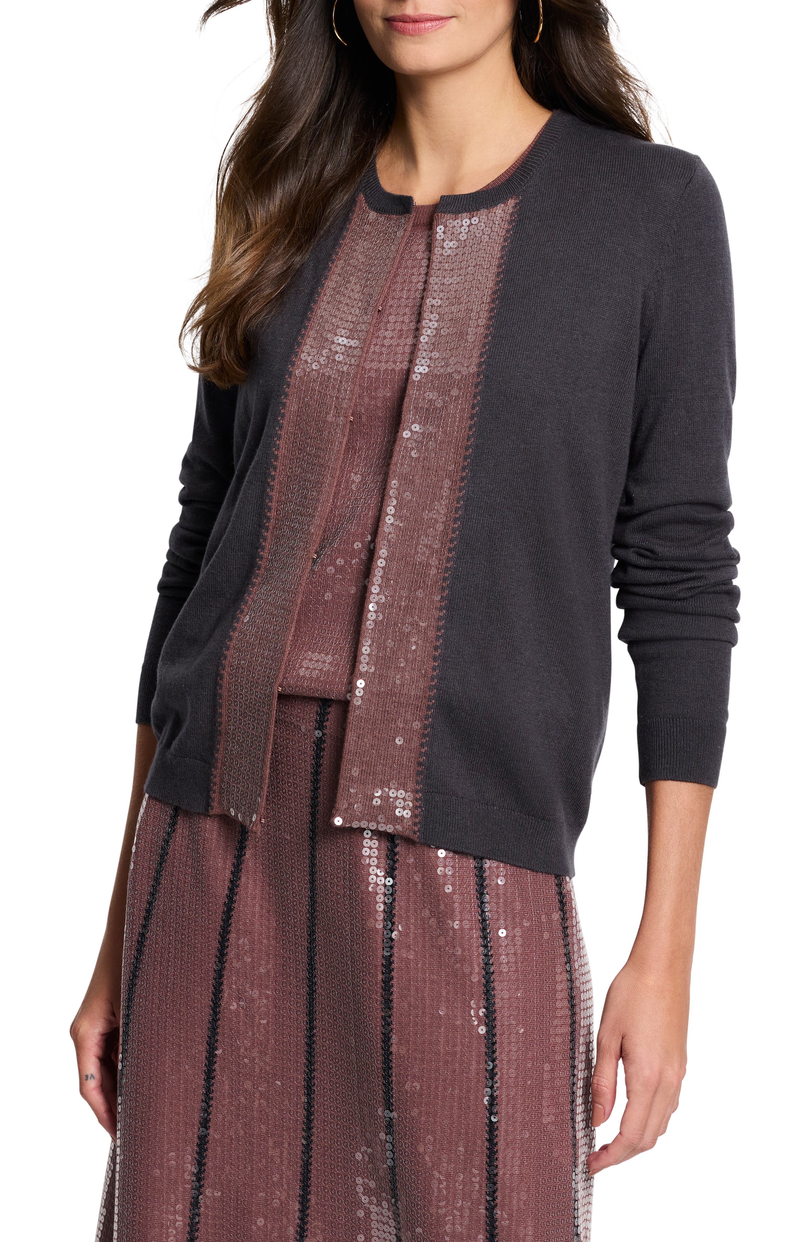 Sequin Trim Cardigan