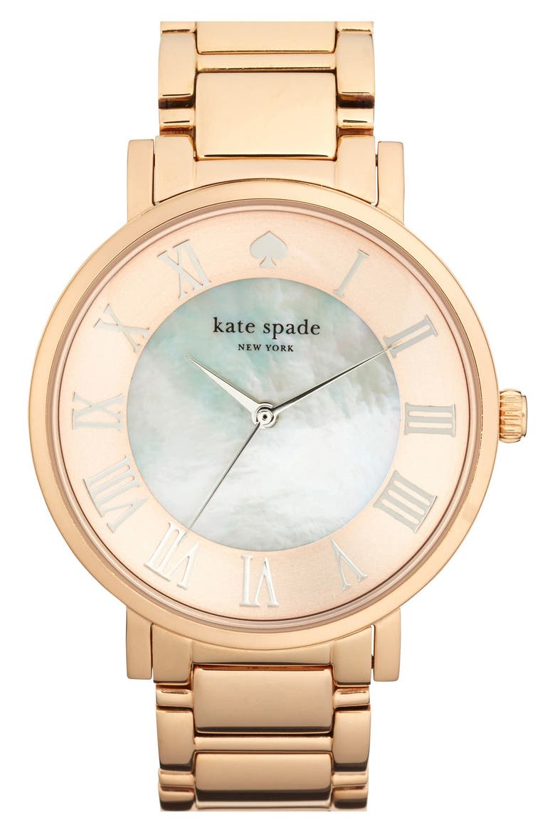 'gramercy grand' round bracelet watch, 38mm, Main, color, ROSE GOLD