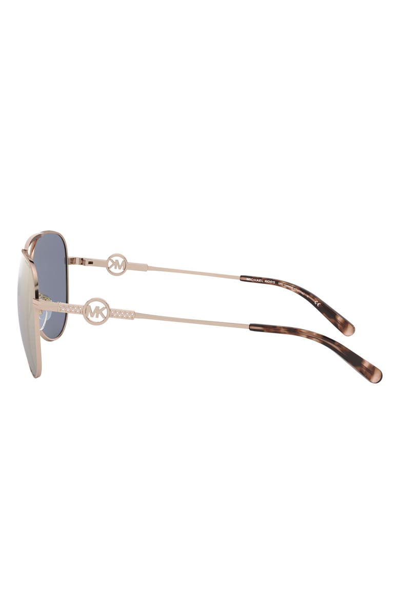 Michael Kors 59mm Aviator Sunglasses, Alternate, color, Rose Gold