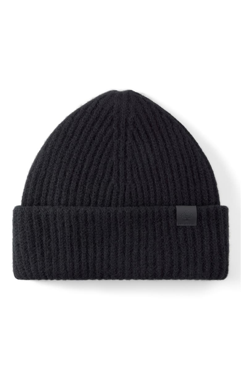 Mulberry Chunky Ribbed Beanie, Main, color, Black