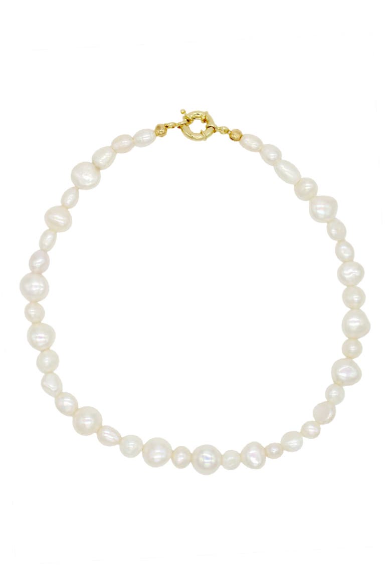 Freshwater Pearl Necklace, Main, color, White
