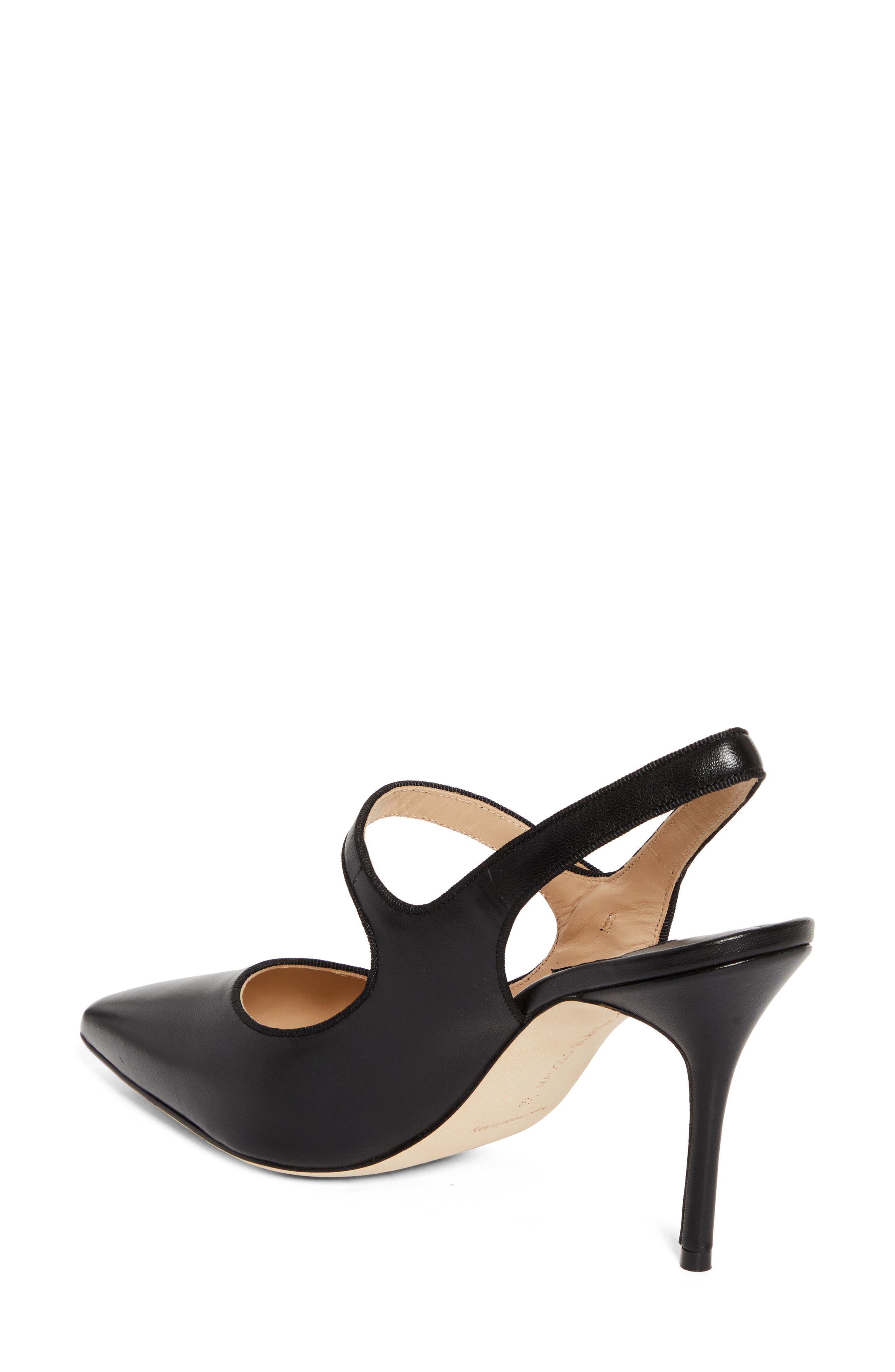 Manolo Blahnik Camparisli Pointed Toe Mary Jane Slingback Pump, Alternate, color, Black