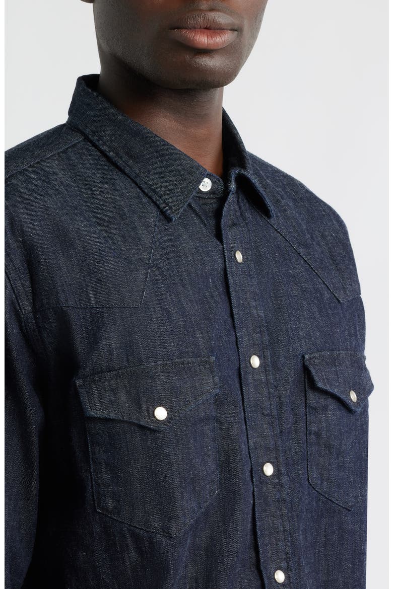 Denim Western Button-Up Shirt, Alternate, color, BLUE DENIM