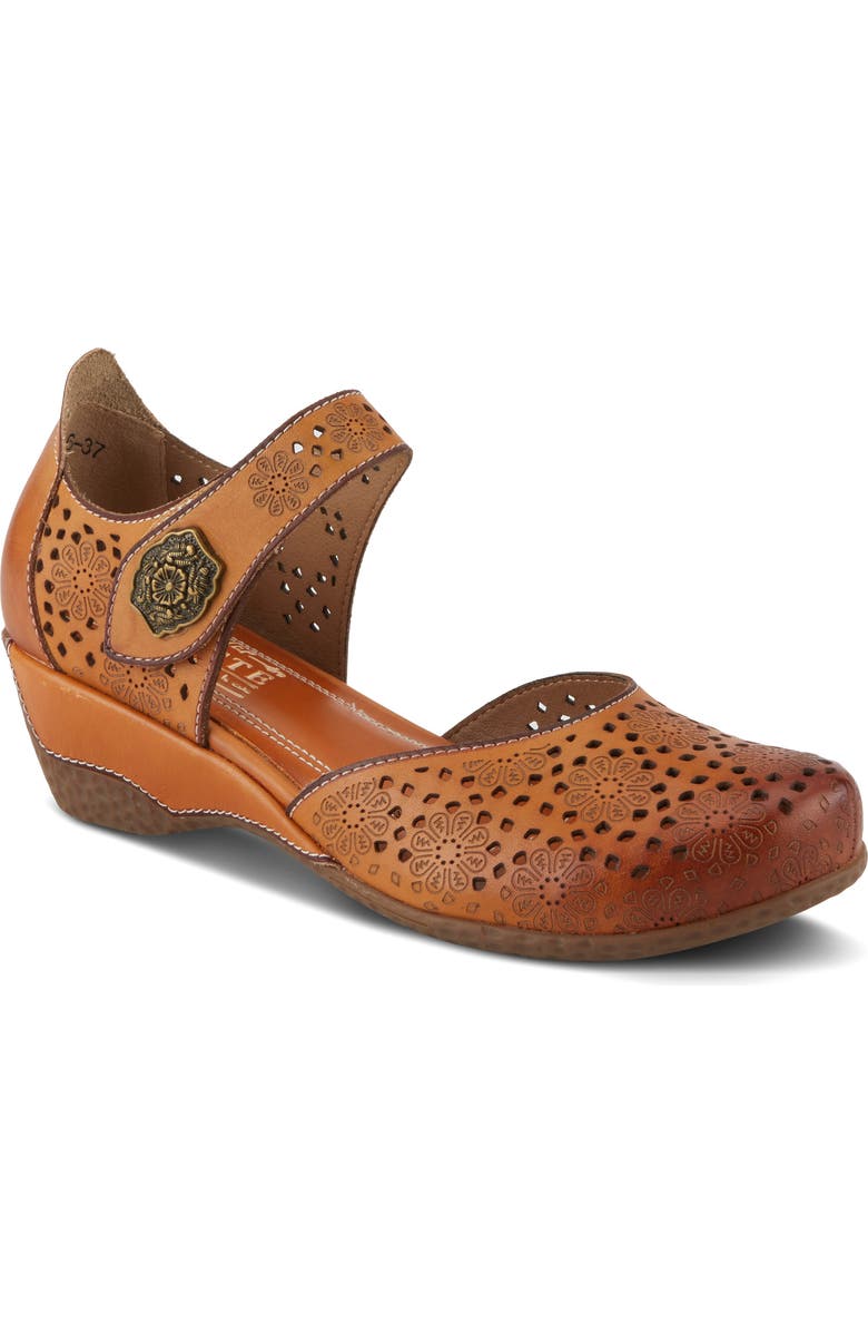 L'Artiste by Spring Step Americana Ankle Strap Clog, Main, color, Camel