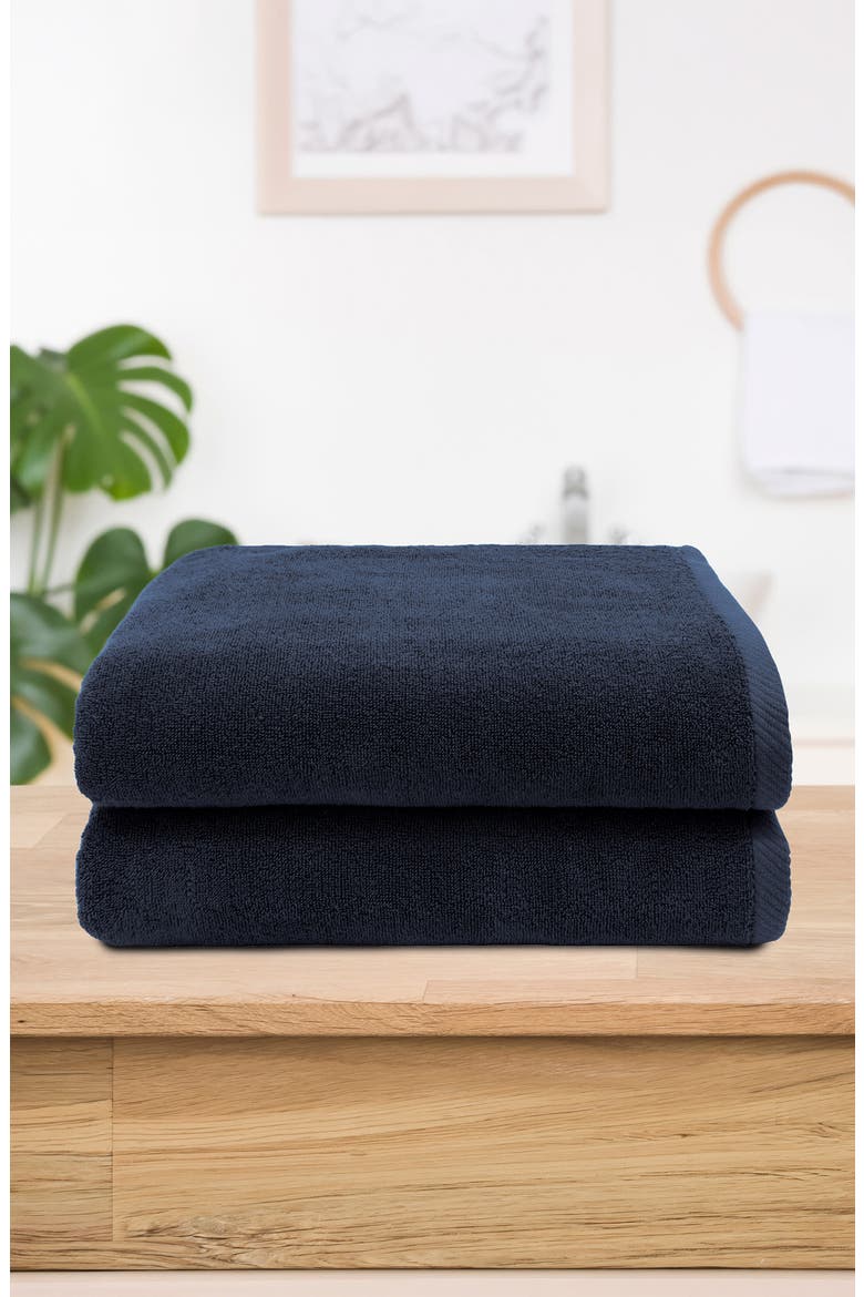 2-Pack Ediree Cotton Bath Towel Set, Alternate, color, MARINE