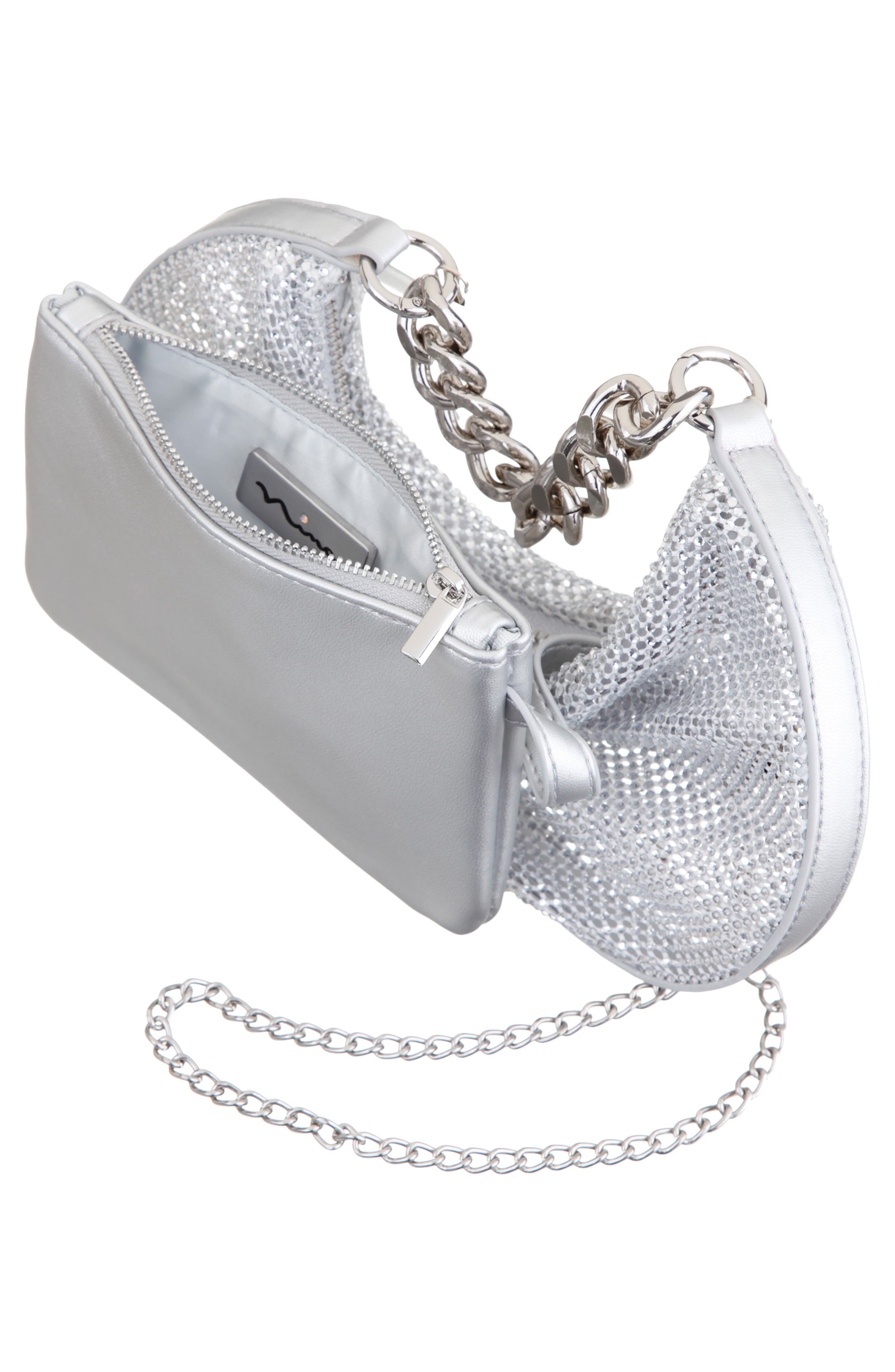 Nina Racquel Shoulder Bag, Alternate, color, Silver