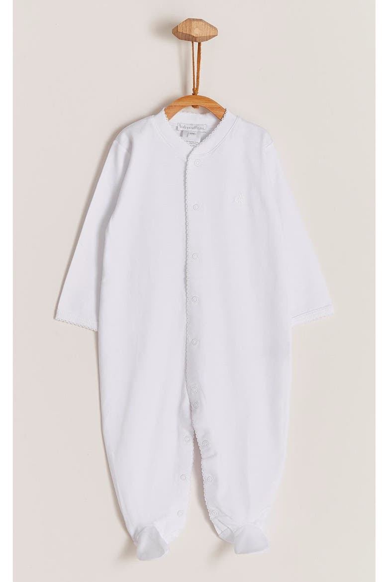 Premium Peruvian Pima Cotton Logo Footie for Infant, Alternate, color, White