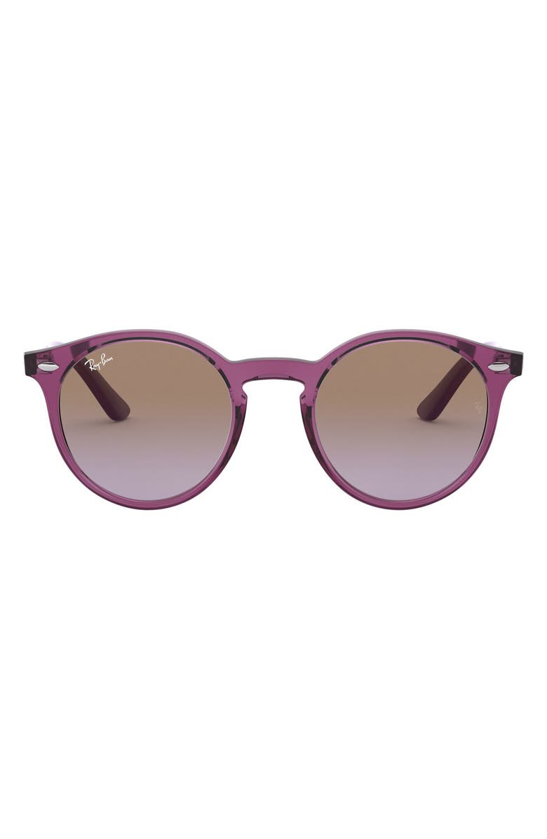 Ray-Ban Junior 44mm Round Sunglasses, Main, color, Fuchsia