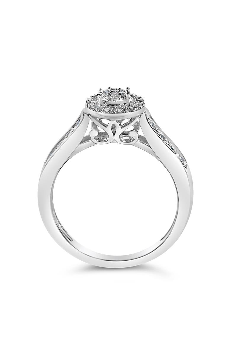 Haus of Brilliance Sterling Silver Diamond Accent Round Cluster Halo Ring, Alternate, color, Silver