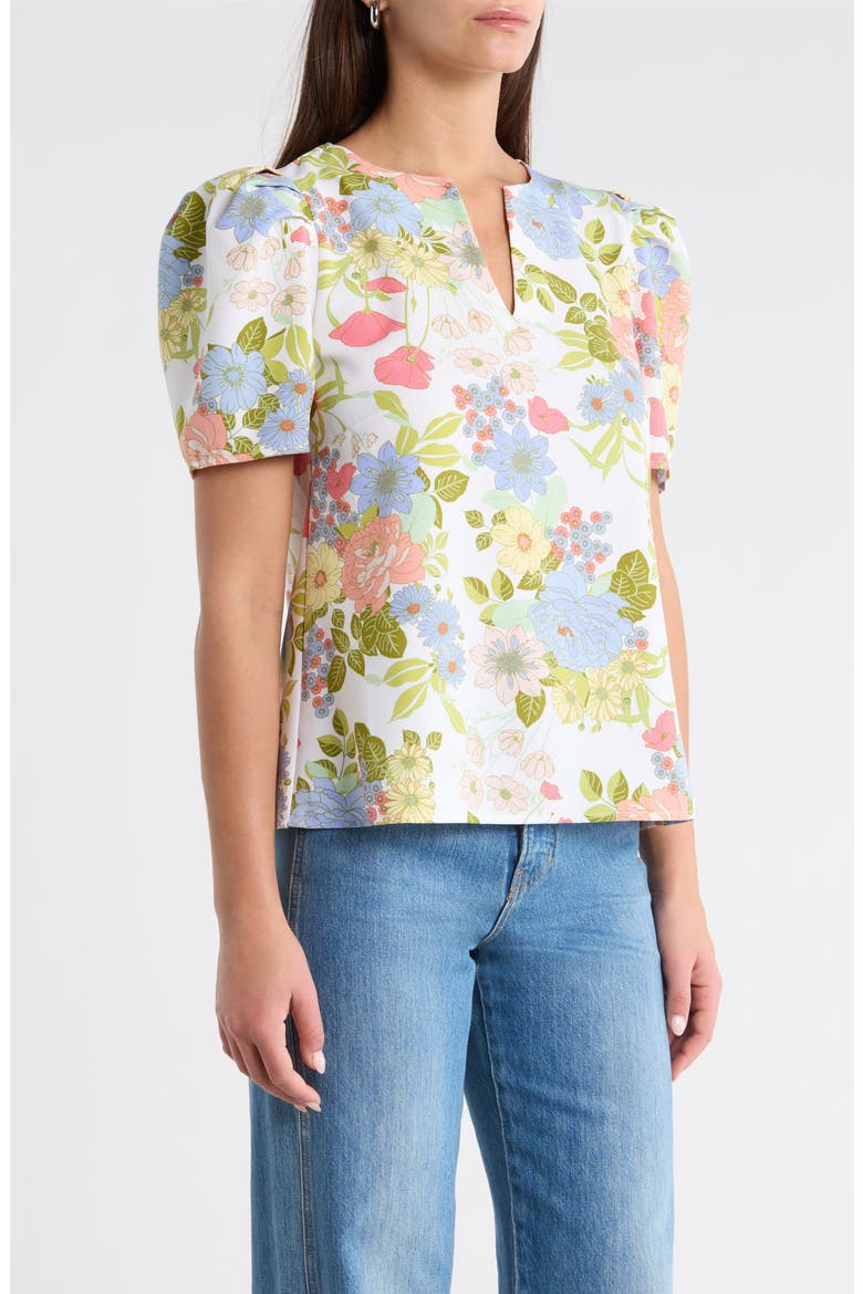 Kayla Floral Print Top, Alternate, color, CREAM-MULTI