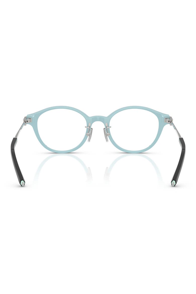 48mm Round Optical Glasses, Alternate, color, BLACK ON TIFFANY BLUE