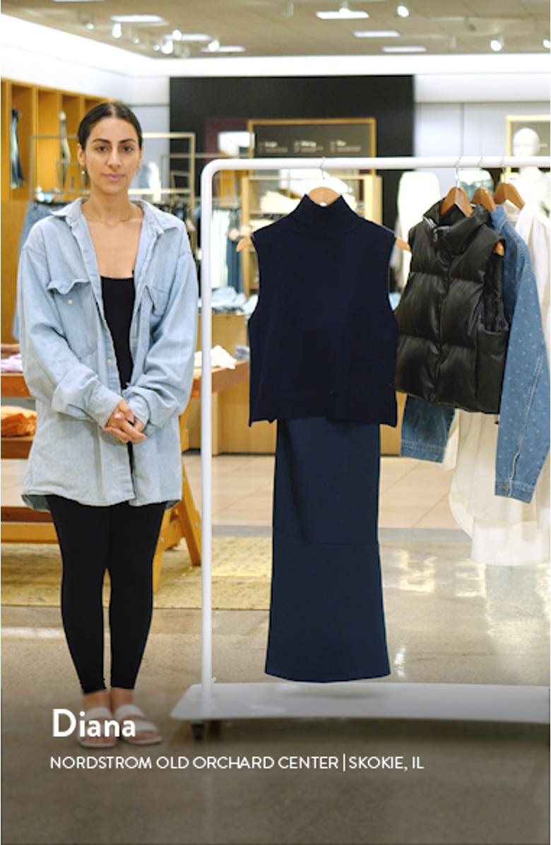 Two-Piece Sleeveless Turtleneck Sweater & Satin Slipdress, sales video thumbnail