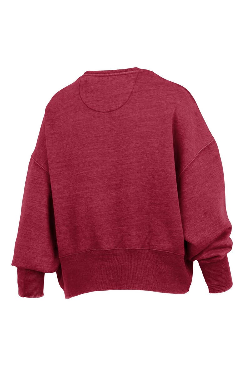Women's Pressbox Crimson Alabama Crimson Tide Oversized Waist-Length Crewneck Sweatshirt, Alternate, color, Crimson