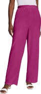 Jessica London Lightweight Linen Blend Straight Leg Pants