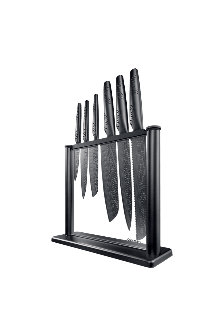 iD3® BLACK SAMURAI 7-Piece Gozen Knife Block, Main, color, Black