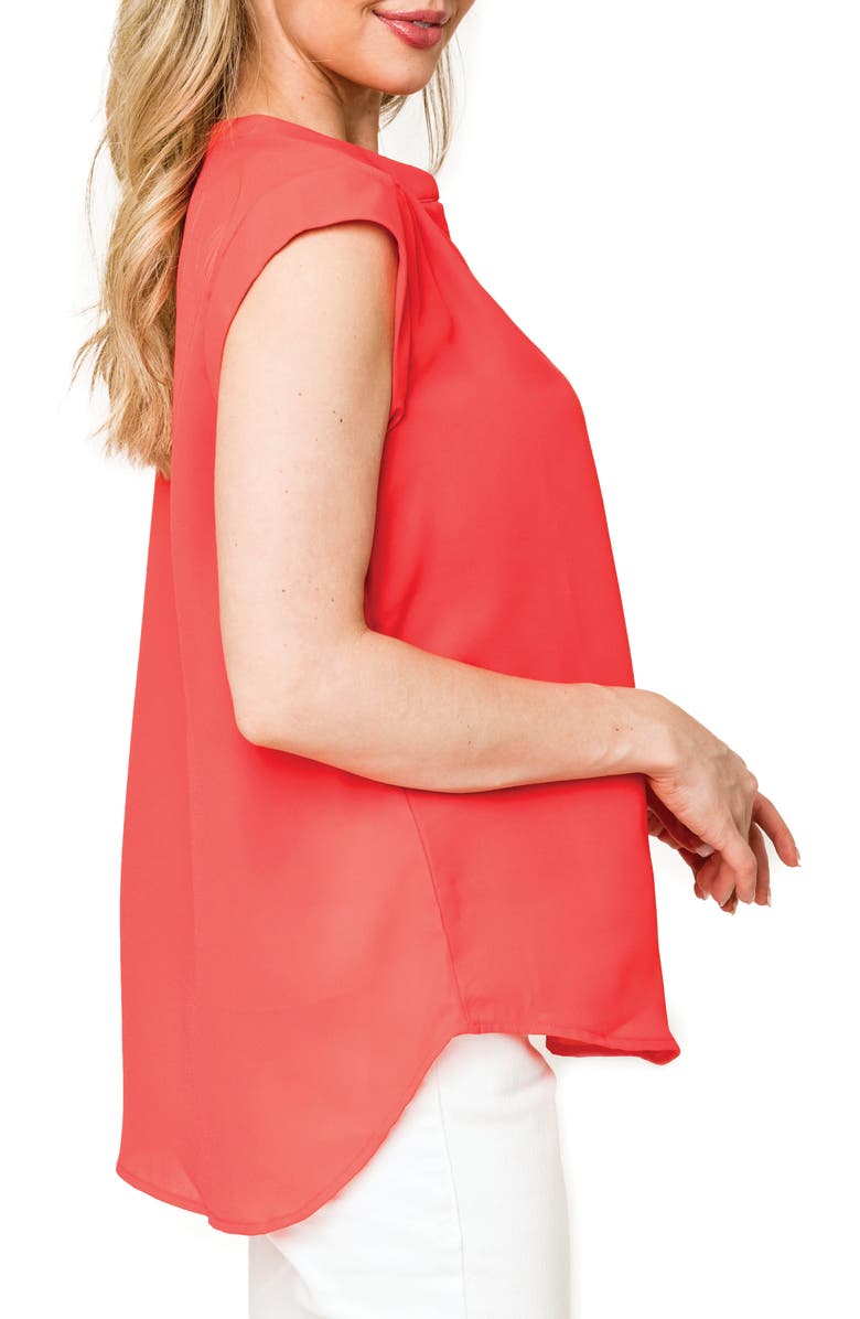 GIBSONLOOK Cap Sleeve Blouse, Alternate, color, New Coral