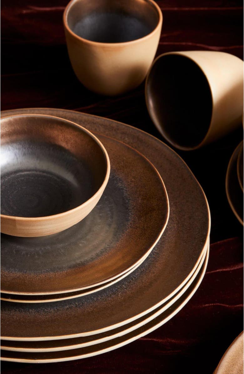 LEMIEUX ET CIE Akita Stoneware 4-Piece Bowl Set, Alternate, color, Copper