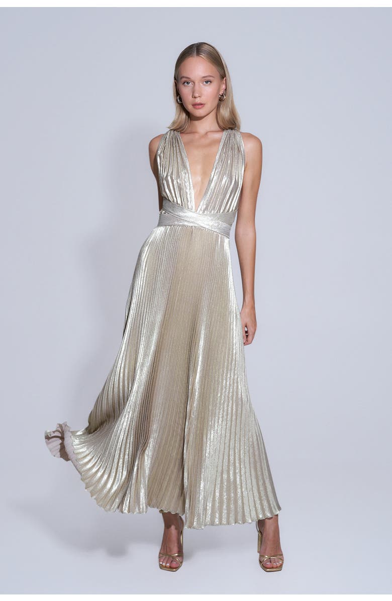 L'IDÉE WOMAN Moderniste Gown, Main, color, Gold Shimmer