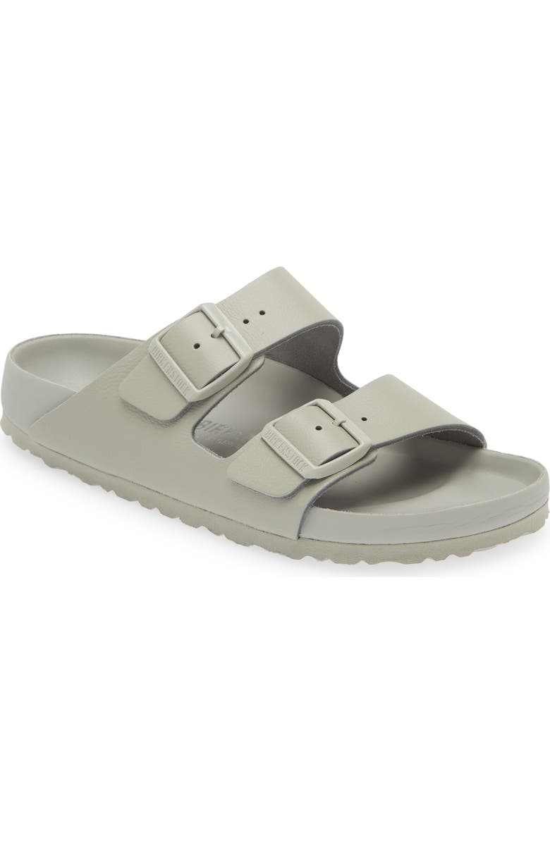 Birkenstock Arizona Exquisite Leather Slide Sandal, Main, color, Mineral Gray