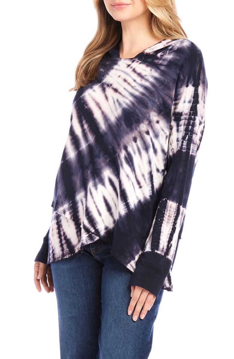 Karen Kane Tie Dye Asymmetric Hem Hoodie, Main, color, Tie Dye