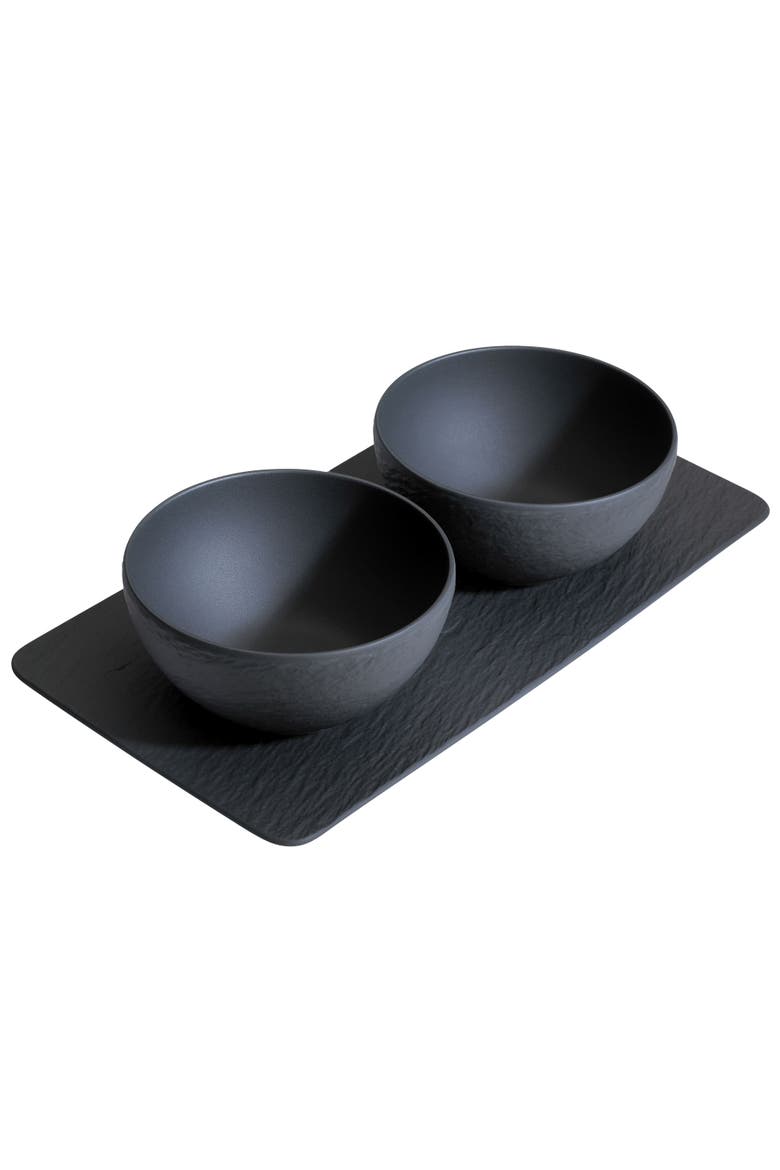 Manufacture Rock 3 Piece Condiment Set, Alternate, color, black