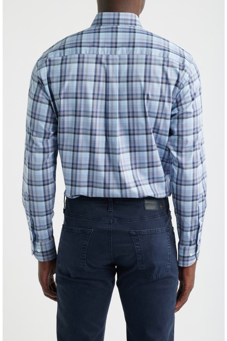 Swope Plaid Performance Twill Button-Down Shirt, Alternate, color, CROWN BLUE