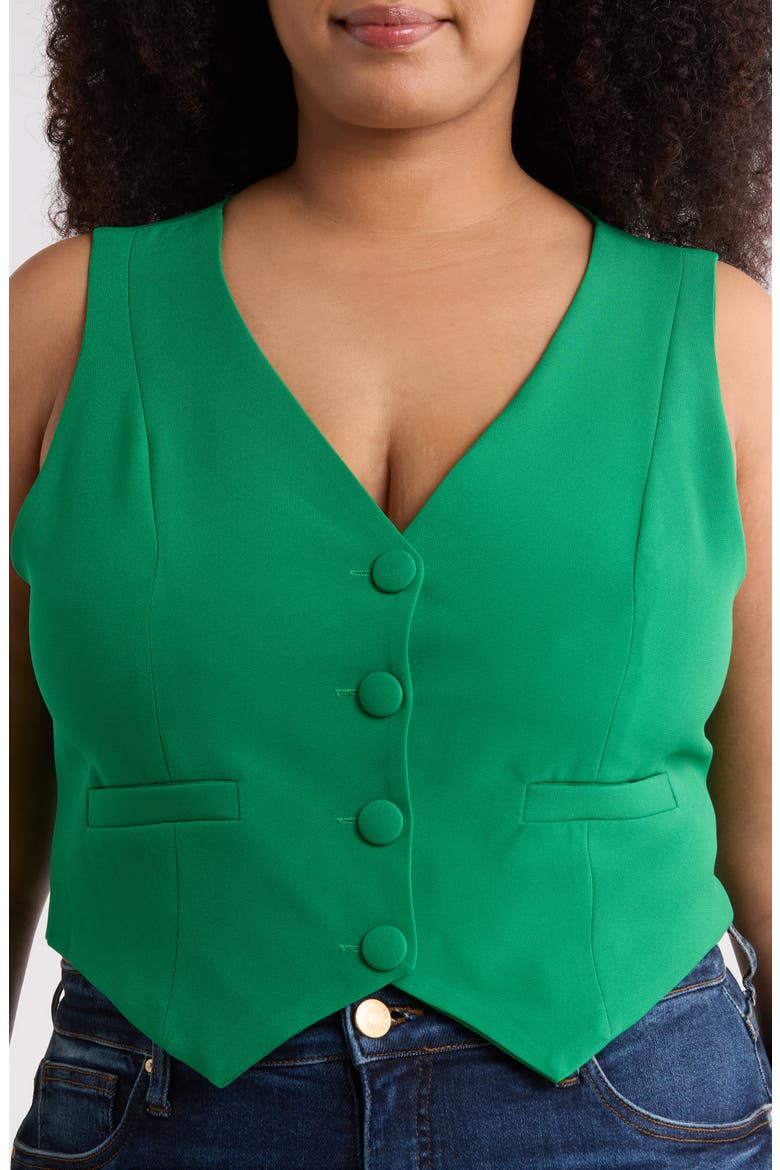 Stretch Woven Vest, Alternate, color, KELLY-GREEN