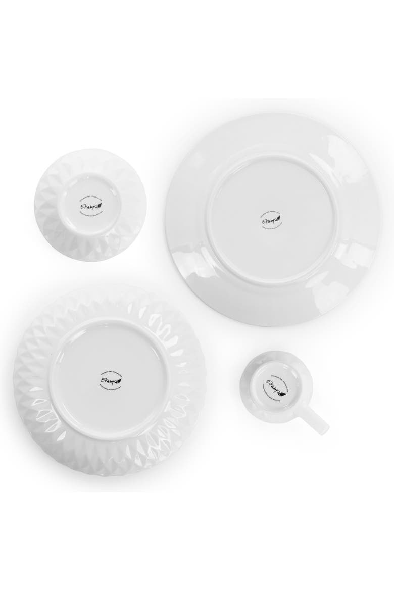 Sienna 18 Piece Porcelain Dinnerware Set, Alternate, color, White