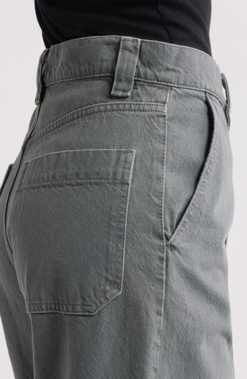 Frame The Cuffed Cotton Utility Pants In Slate Gray