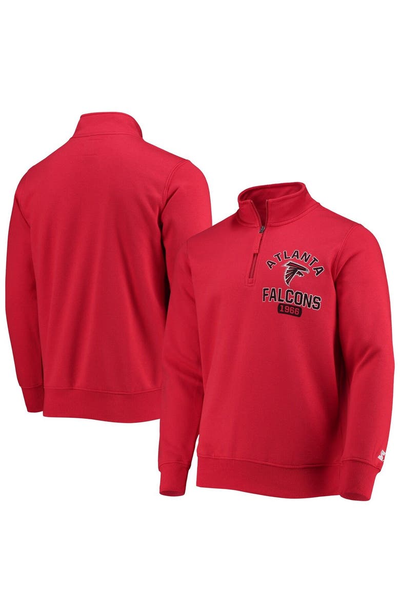 STARTER Men's Starter Red Atlanta Falcons Heisman Quarter-Zip Jacket, Main, color, 