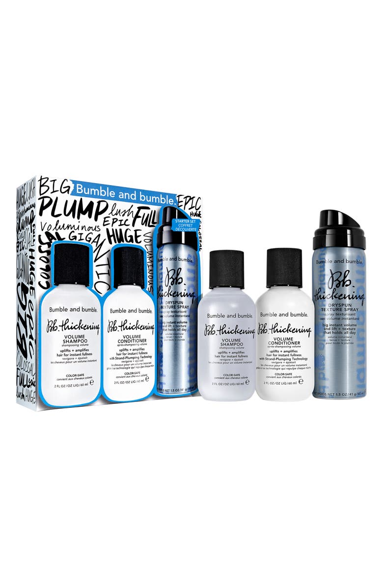 Bumble and bumble. Travel Size Thickening Big + Full Starter Hair Set $48 Value, Main, color, 