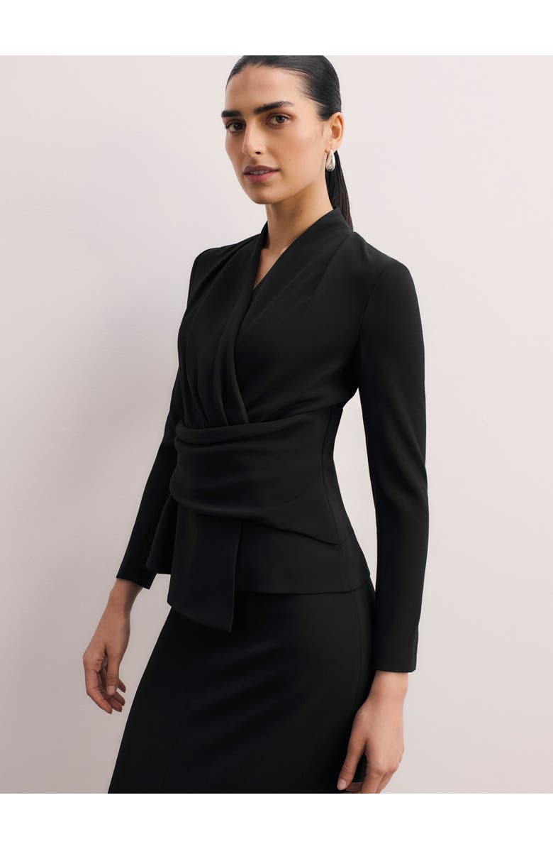 The Fold Belleville Clever Crepe Top, Alternate, color, Black