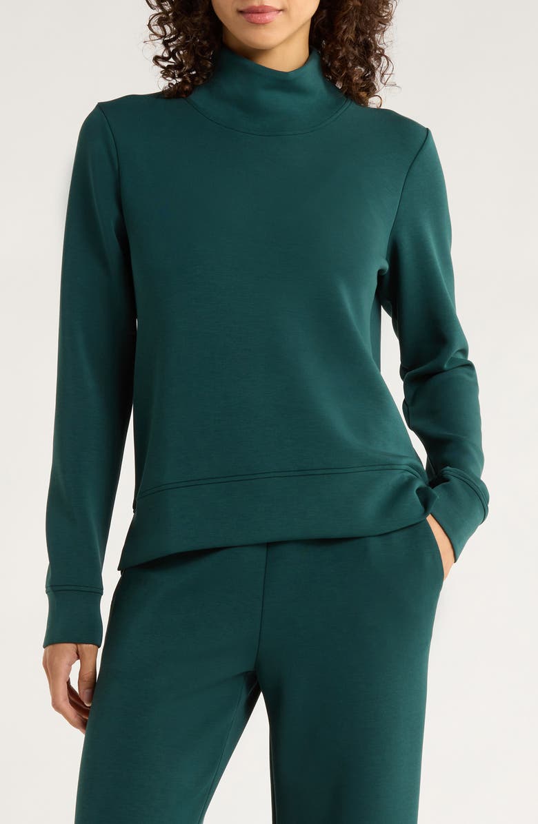 MPG Dreamweave Recycled Polyester Blend Mock Neck Sweatshirt, Main, color, Ponderosa Pine