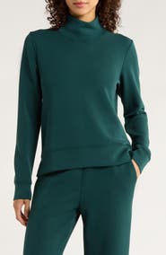 MPG Dreamweave Recycled Polyester Blend Mock Neck Sweatshirt