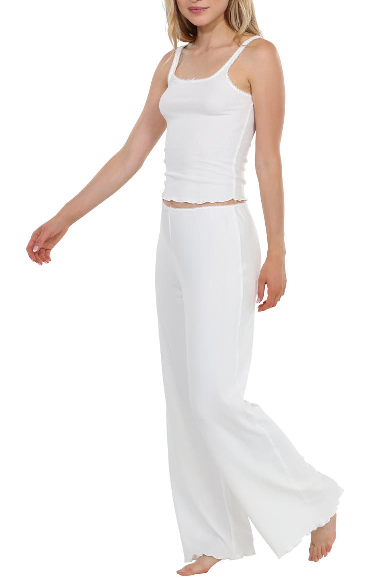 Blissful Pointelle Pajamas, Alternate, color, WHITE