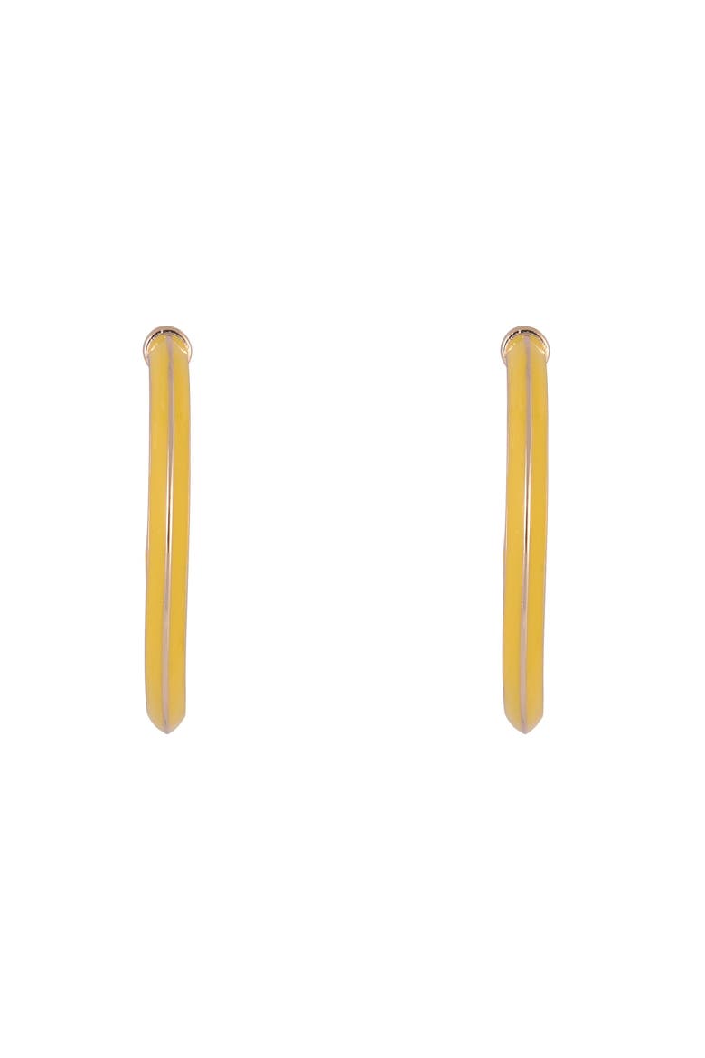 Pencil Hoop Earrings, Alternate, color, Yellow