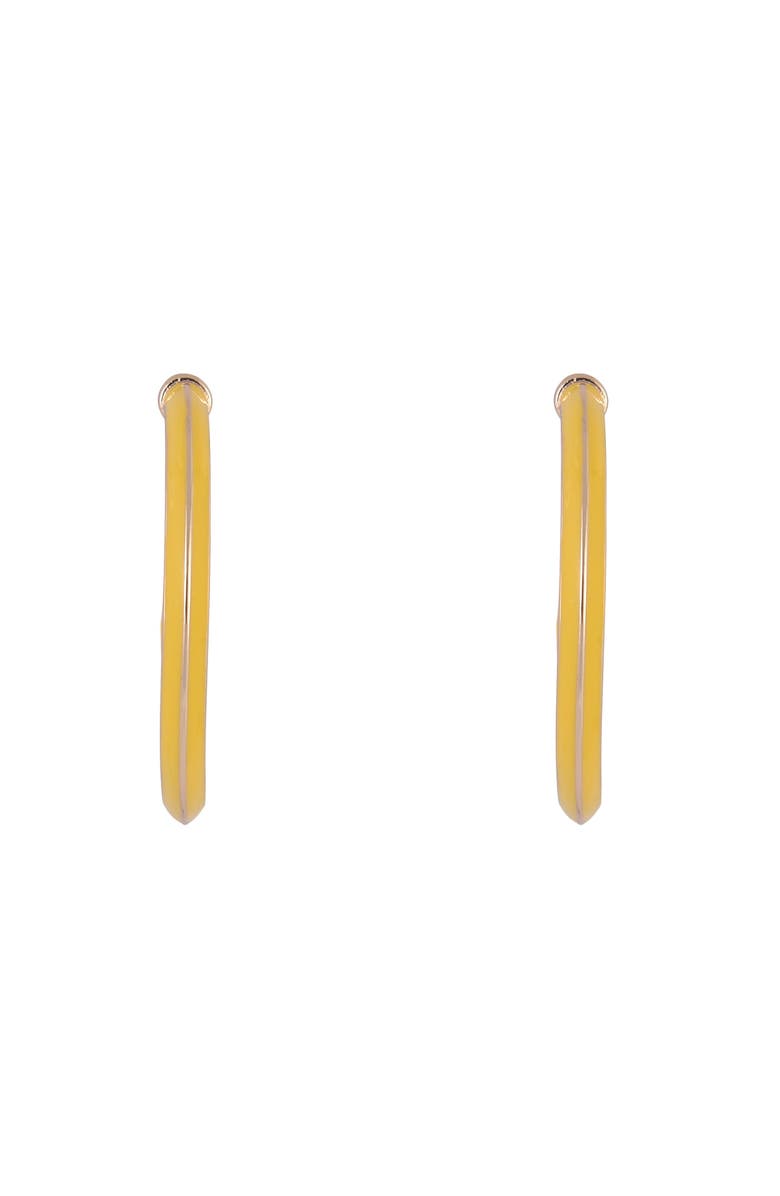 Hallmark Pencil Hoop Earrings, Alternate, color, Yellow