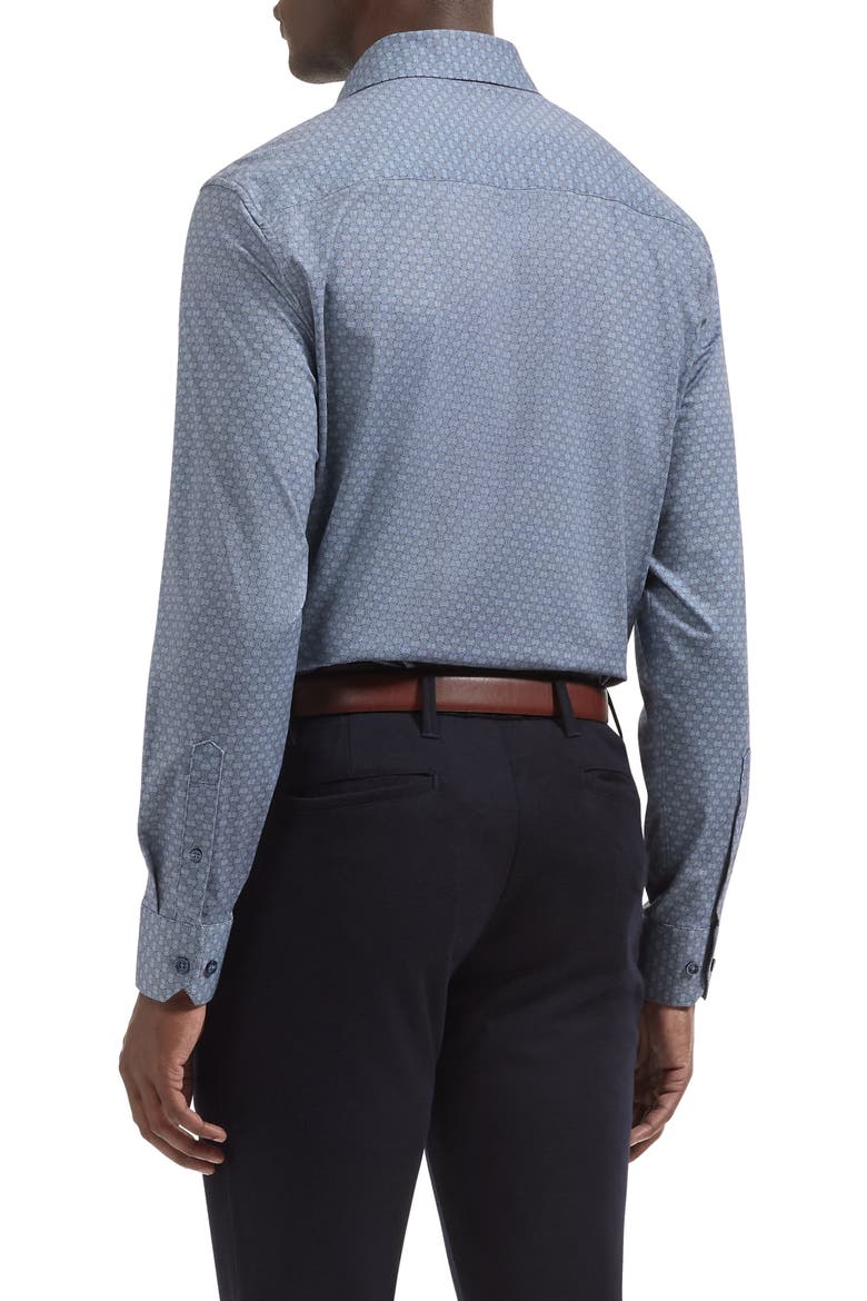 James OoohCotton® Patterned Button Up Shirt, Alternate, color, MARINE BLUE