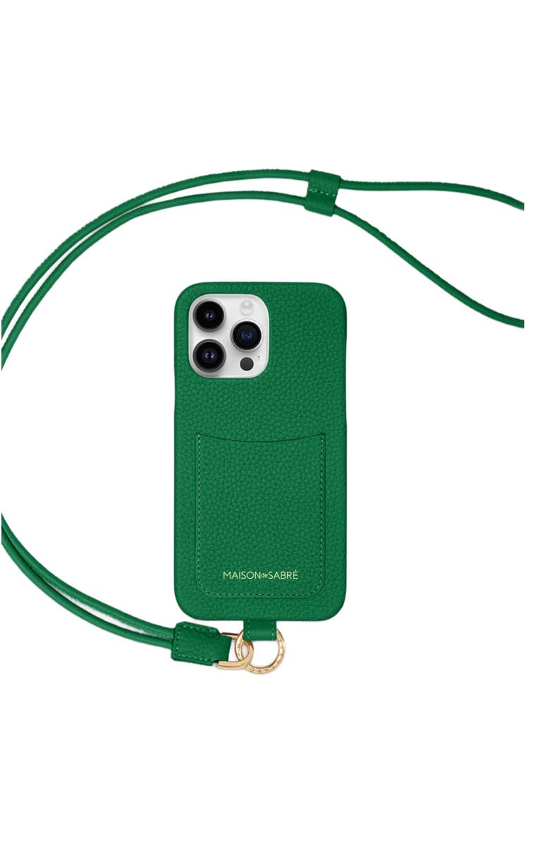 MAISON de SABRÉ Sling Phone Case, Main, color, Emerald Green