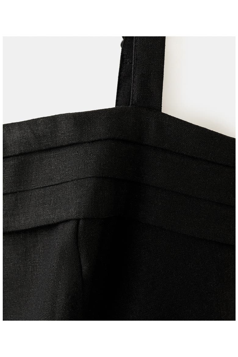 Belted Sleeveless Linen Blend Jumpsuit, Alternate, color, BLACK