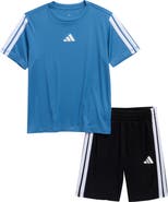adidas Kids' 3-Stripes Recycled Polyester T-Shirt & Shorts Set
