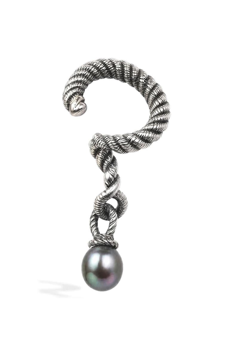 Adorned Imitation Pearl Ear Cuff, Main, color, METALLIC SILVER