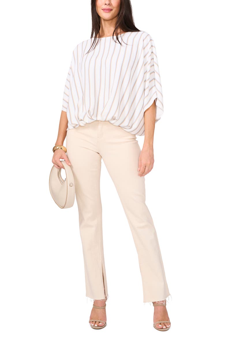 Vince Camuto Stripe Blouson Top, Alternate, color, New Ivory