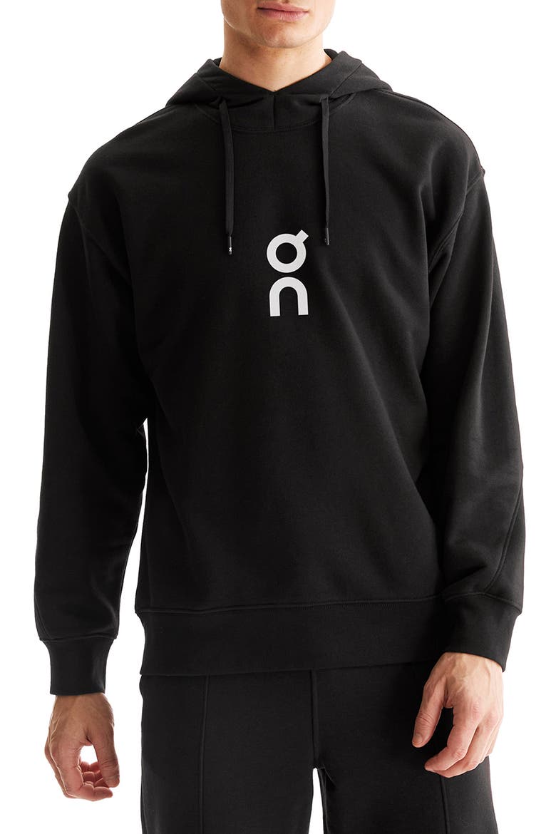 Club Oversize Organic Cotton Blend Hoodie, Main, color, BLACK