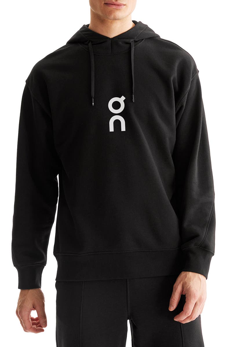 On Club Oversize Organic Cotton Blend Hoodie, Main, color, Black