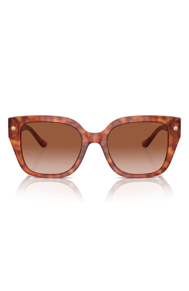COACH 53mm Gradient Square Sunglasses, Alternate, color, Brown Tortoise