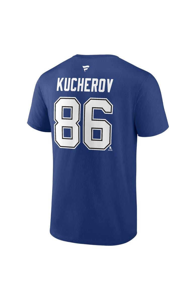 FANATICS Men's Fanatics Branded Nikita Kucherov Blue Tampa Bay Lightning 2022 Stanley Cup Final Authentic Stack Name & Number T-Shirt, Alternate, color, 