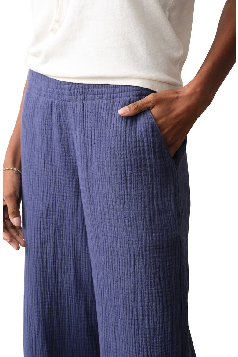 Isla Double Cloth Wide Leg Pants, Alternate, color, BAY BLUE